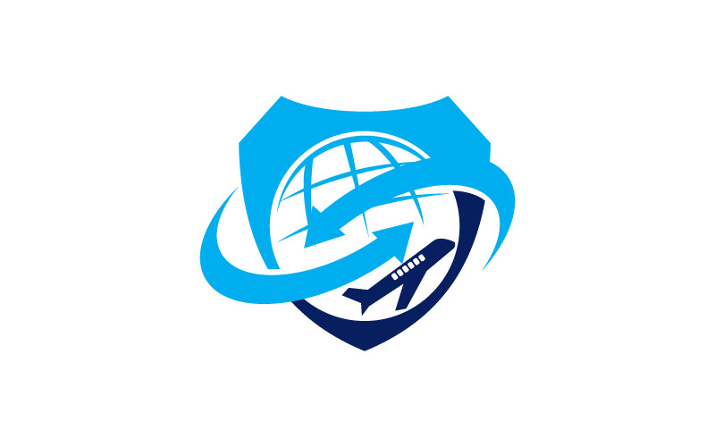 Airplane Shield Logo Identity Logo Template