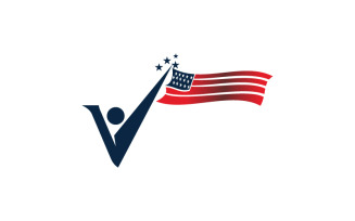 American Independence day Initial V Logo