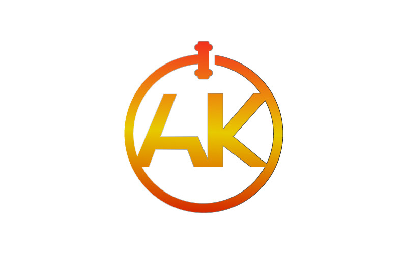 Global Online Auction Letter AK Logo Logo Template