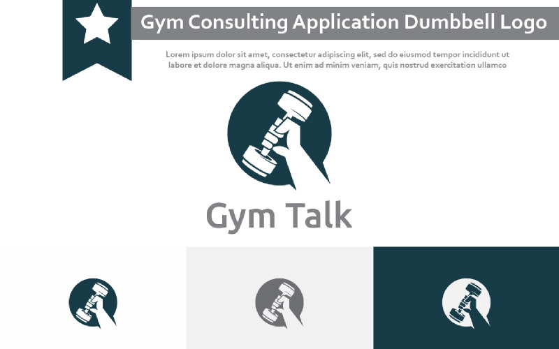 Gym Talk Sport Consulting Application Strong Dumbbell Logo Logo Template