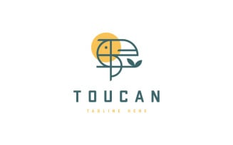 Toucan Minimal Bird Logo Template