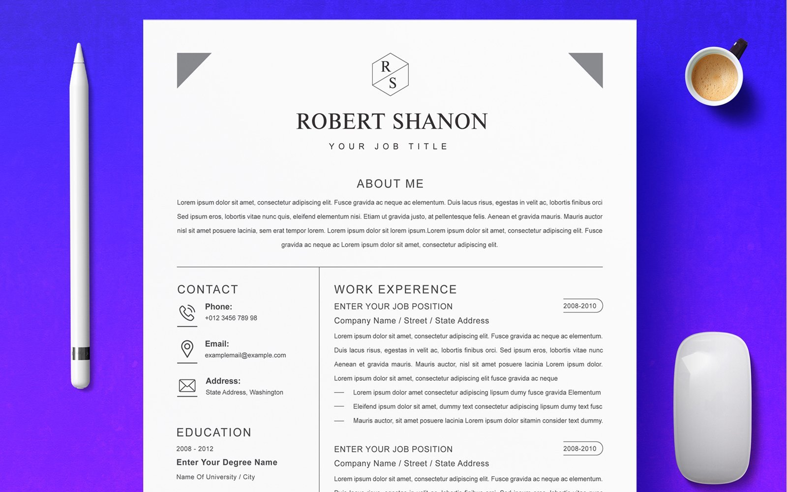 Template #216729 Resume Template Webdesign Template - Logo template Preview