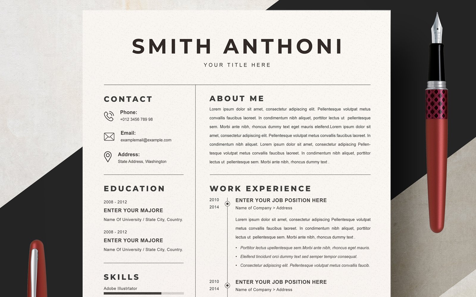 Template #216739 Resume Template Webdesign Template - Logo template Preview