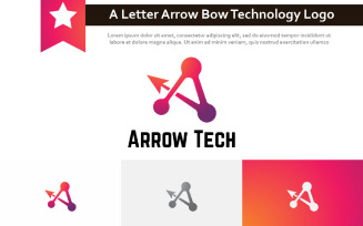 A Letter Arrow Bow Technology Science Simple Modern Logo