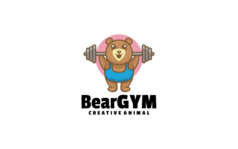 Bear Gym Cartoon Logo Style Logo Template