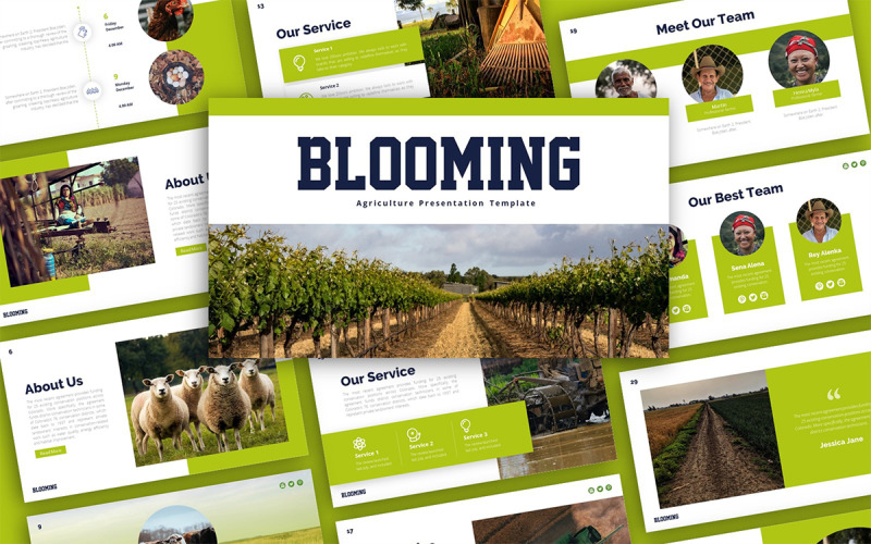 Blooming Agriculture Presentation Template PowerPoint Template