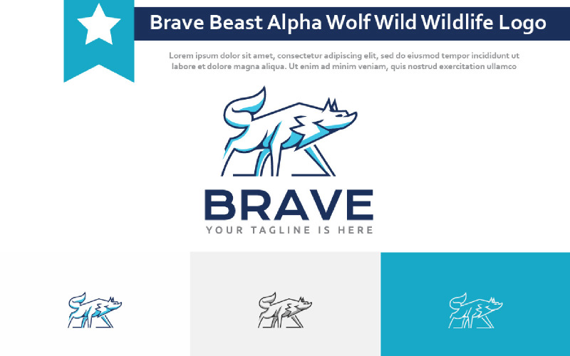 Brave Beast Alpha Wolf Wild Wildlife Logo Logo Template