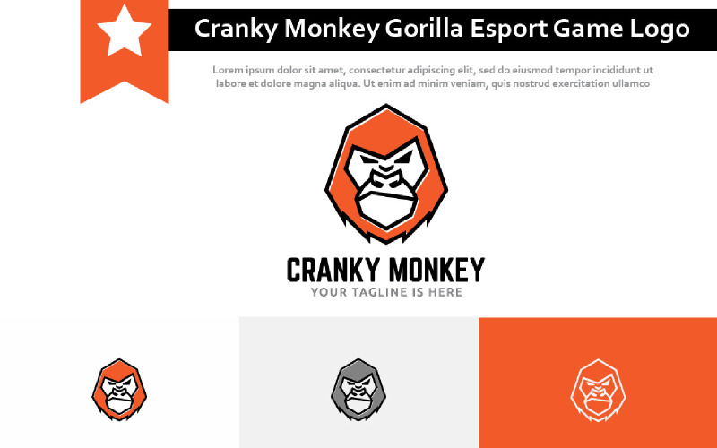 Cranky Monkey Angry Gorilla Jungle Esport Game Logo Logo Template