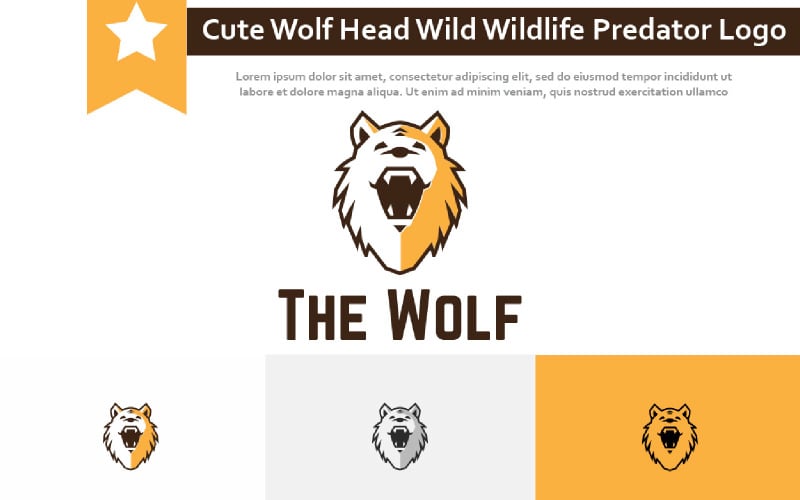 Cute Wolf Head Wild Wildlife Predator Logo Logo Template