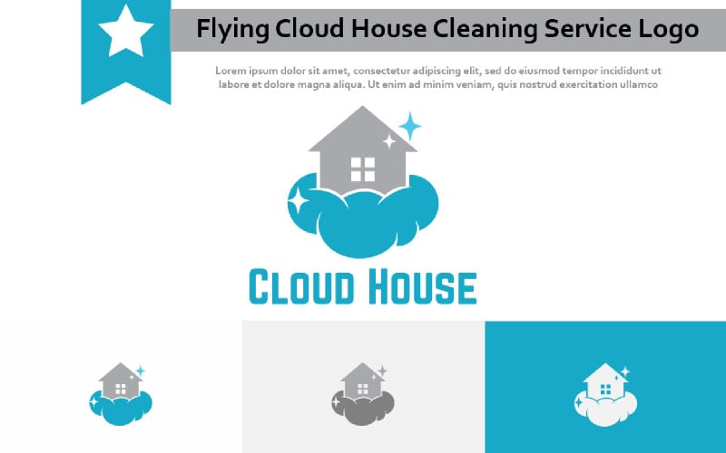 Flying Cloud House House Cleaning Service Care Logo Logo Template