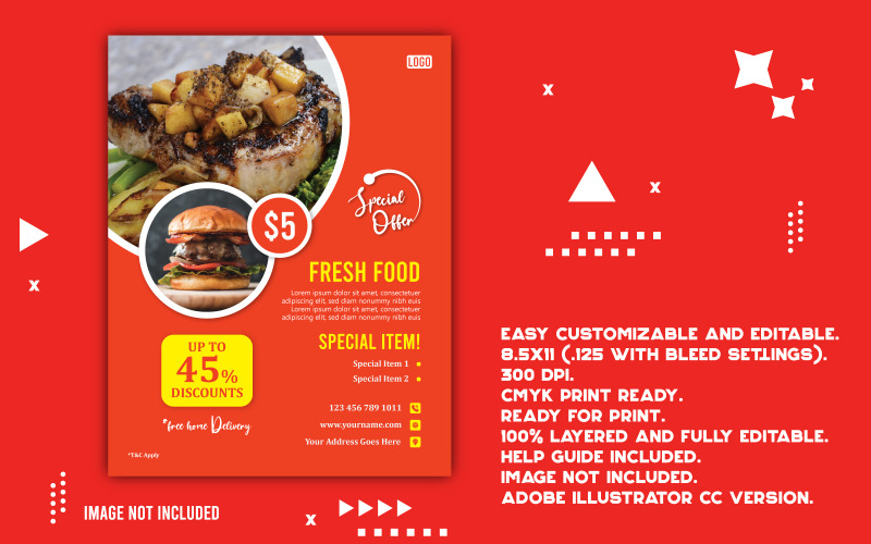 Food Promotional Sale Flyer Template Corporate Identity