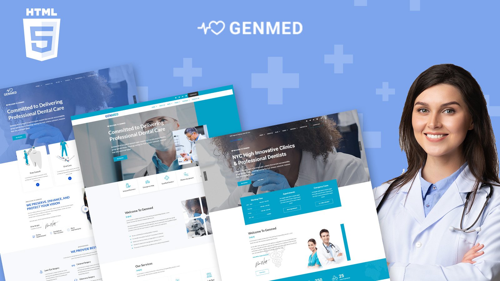 Genmed | Tıp Doktoru Kliniği HTML5 Web Sitesi Şablonu