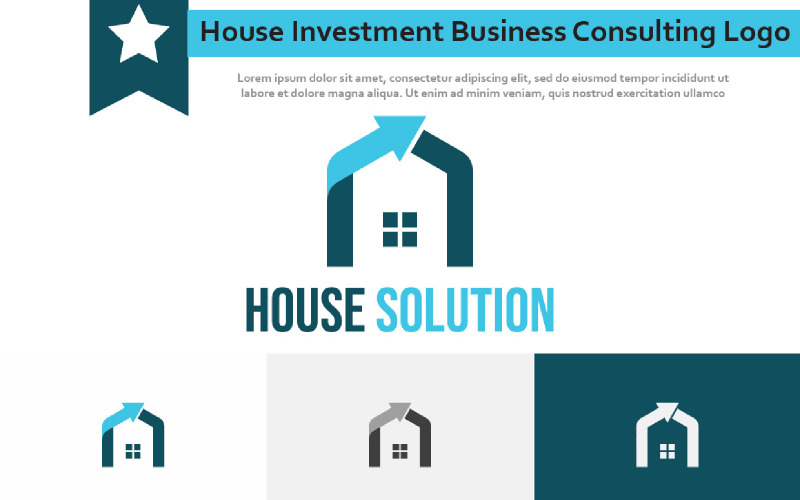 House Real Estate Realty Investment Business Consulting Solution Logo Logo Template