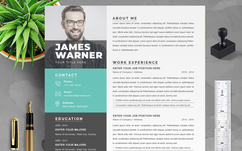 James Warner / Professional CV Template Resume Template