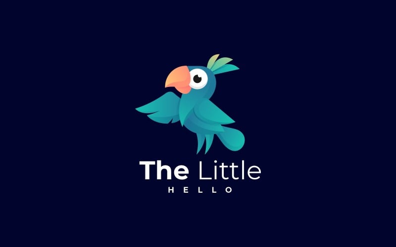 Little Bird Gradient Logo Style Logo Template