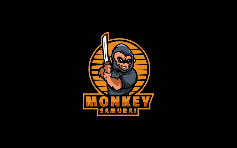 Monkey Samurai Sport and E sport Logo Logo Template