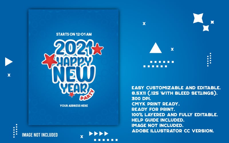 New Year Party Celebration Flyer Template Corporate Identity