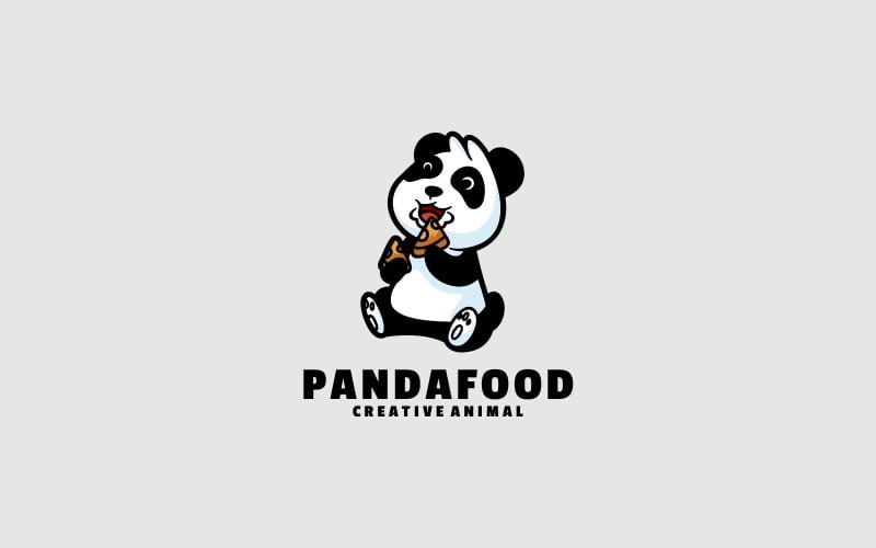 Panda Food Simple Mascot Logo Logo Template