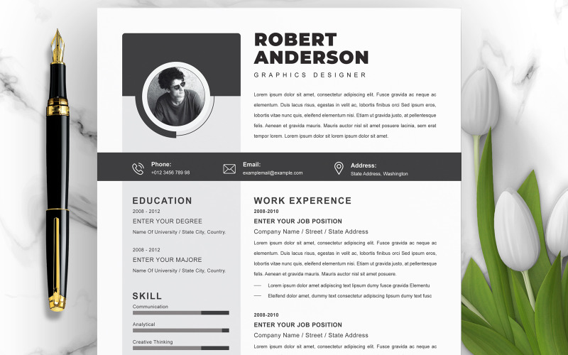 Robert Anderson / CV Template Resume Template