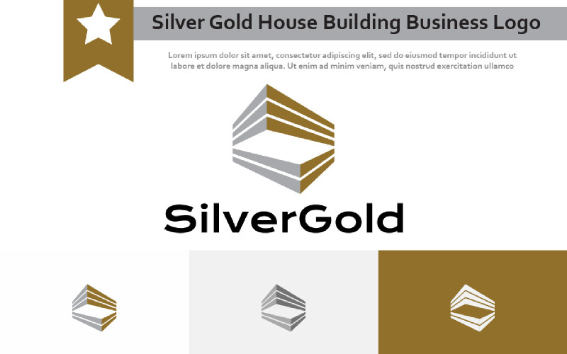 Silver Gold House Building Financial Business Abstract Logo Logo Template