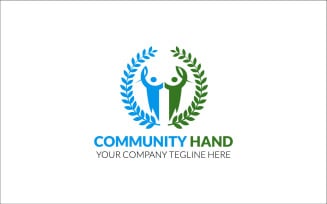 Community Hand Logo Design Template