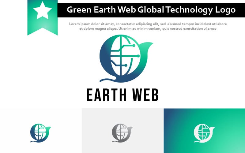 Green Earth Web Global Internet Technology Logo Logo Template