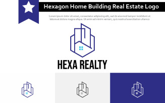 Hexagon House Home Building Real Estate Abstract Logo
