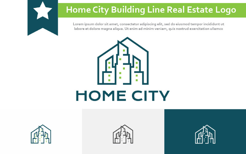Home City High Building Line Real Estate Logo Logo Template