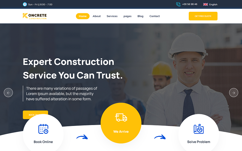 Koncrete | Construction & Building Template Website Template
