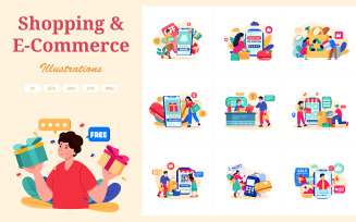 M307 - Shopping & E-Commerce Illustrations
