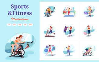 M319 - Sports & Fitness Illustrations