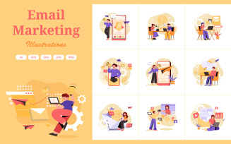 M337 - Email Marketing Illustration Pack