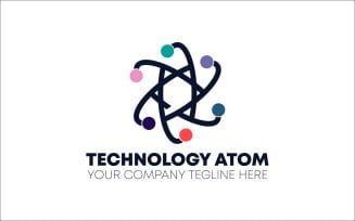 Technology Atom Logo Design Template