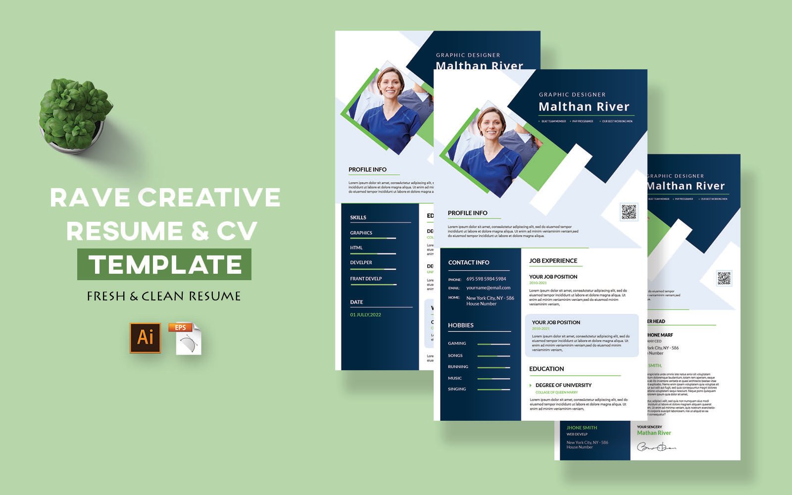 Kit Graphique #216911 Clean Resume Divers Modles Web - Logo template Preview