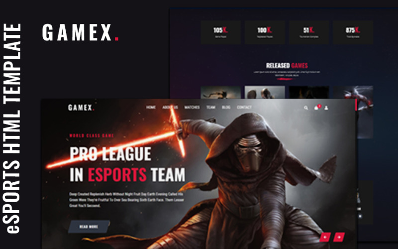 Gamex - eSports Html Template Landing Page Template