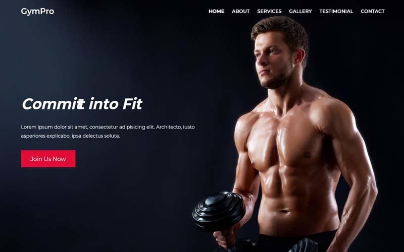 GymPro - GYM & FITNESS HTML Template Landing Page Template