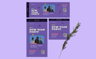 New Year Party E-Ticket Template