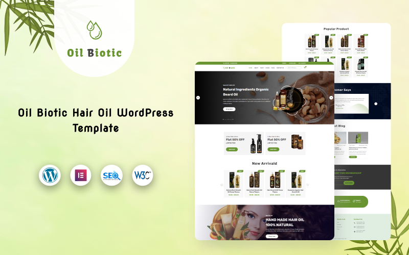 Oilbiotic - Hair Oil Wordpress Theme WordPress Theme