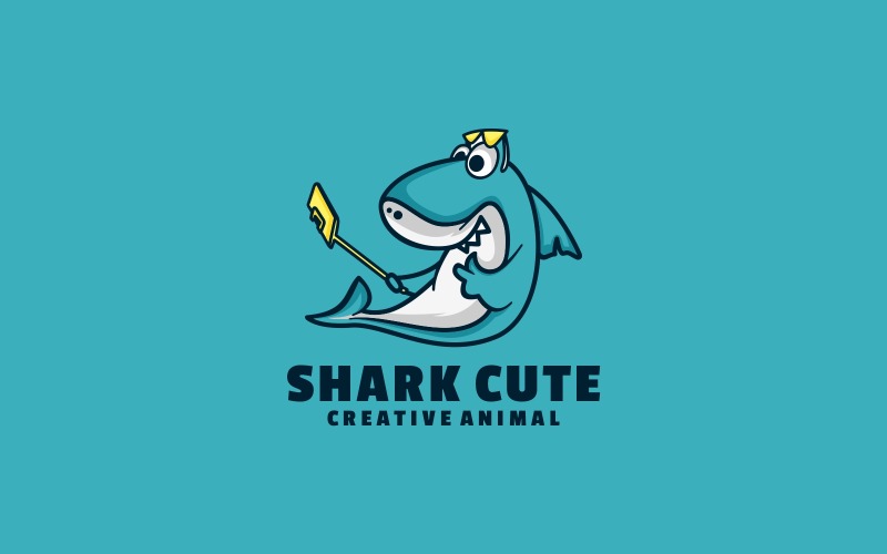 Shark Cute Cartoon Logo Style Logo Template