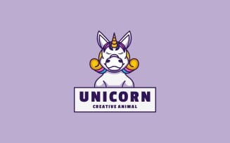 Unicorn Simple Mascot Logo Style
