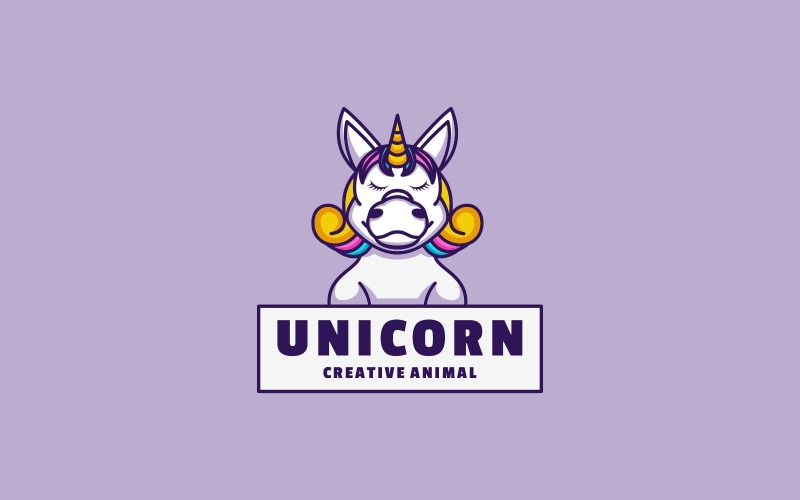 Unicorn Simple Mascot Logo Style Logo Template