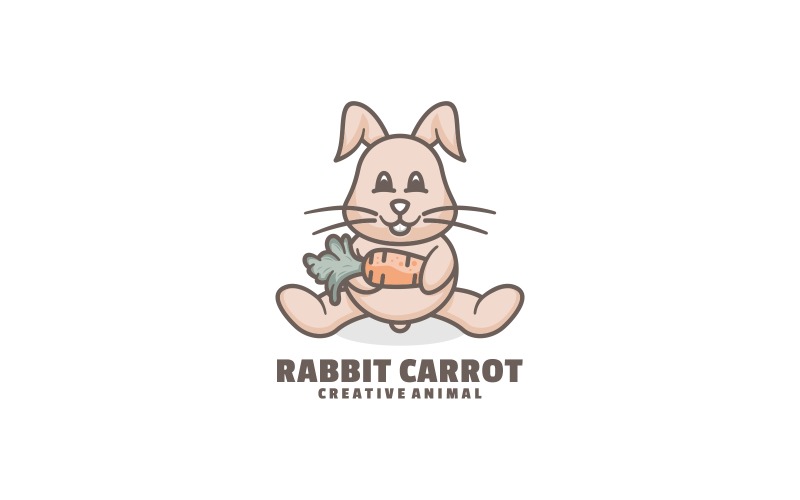 Vector Rabbit Simple Mascot Logo Style Logo Template