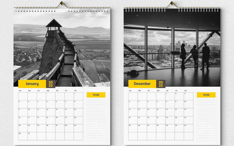 Wall Calendar Planner 2022. Print Ready