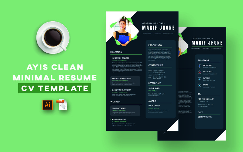 Ayis | Clean & Minimal Resume/CV Template Resume Template