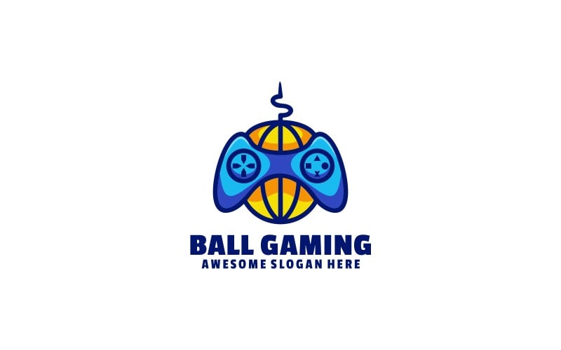 Ball Gaming Simple Logo Style Logo Template