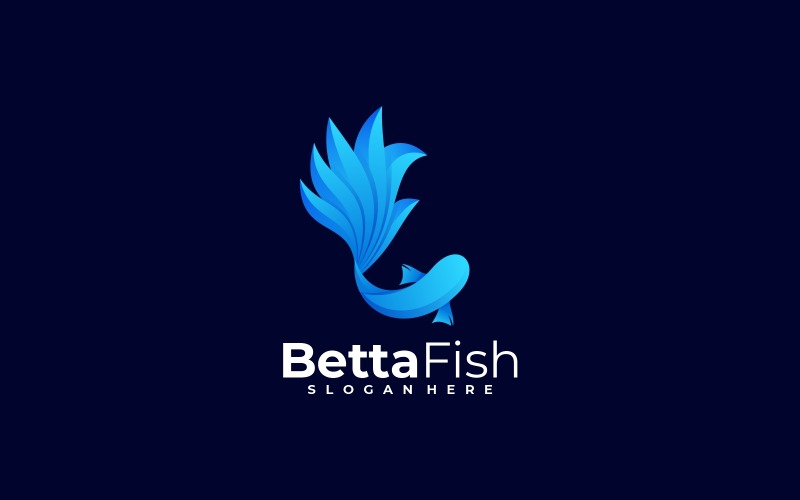 Betta Fish Gradient Logo Style Logo Template