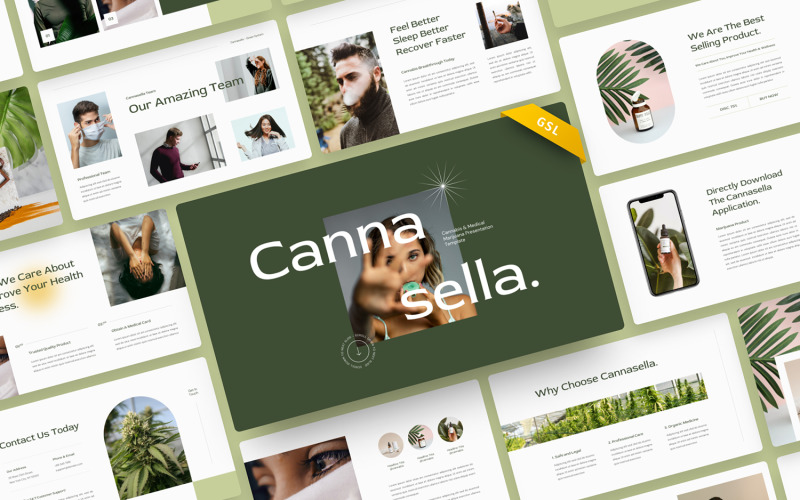 Cannasella - Cannabis and Medical Marijuana Google Slide Template