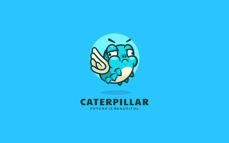 Caterpillar Simple Mascot Logo Logo Template