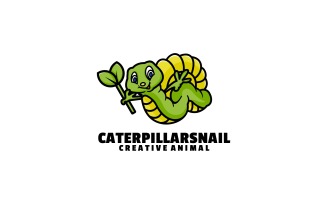 Caterpillar Snail Simple Logo