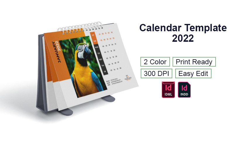 Desk Calendar Design Template Planner